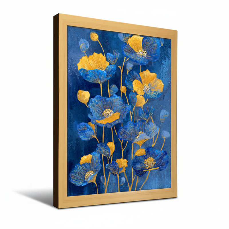 Plantes, fleurs et coquelicot, H 18 po x l 12 po, Toile tendue, Ne s’applique pas