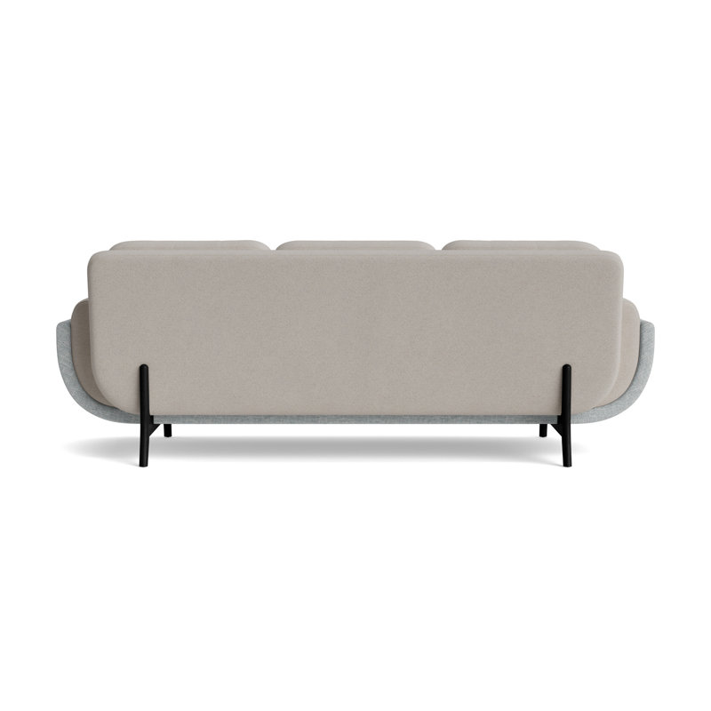 Regatta 90 Sofa, PerformanceBoucle-DoveGray/Textured Weave-Sky Blue, Black
