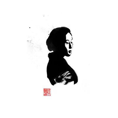 Geisha in Black par Péchane - reproduction d'art sur toile tendue