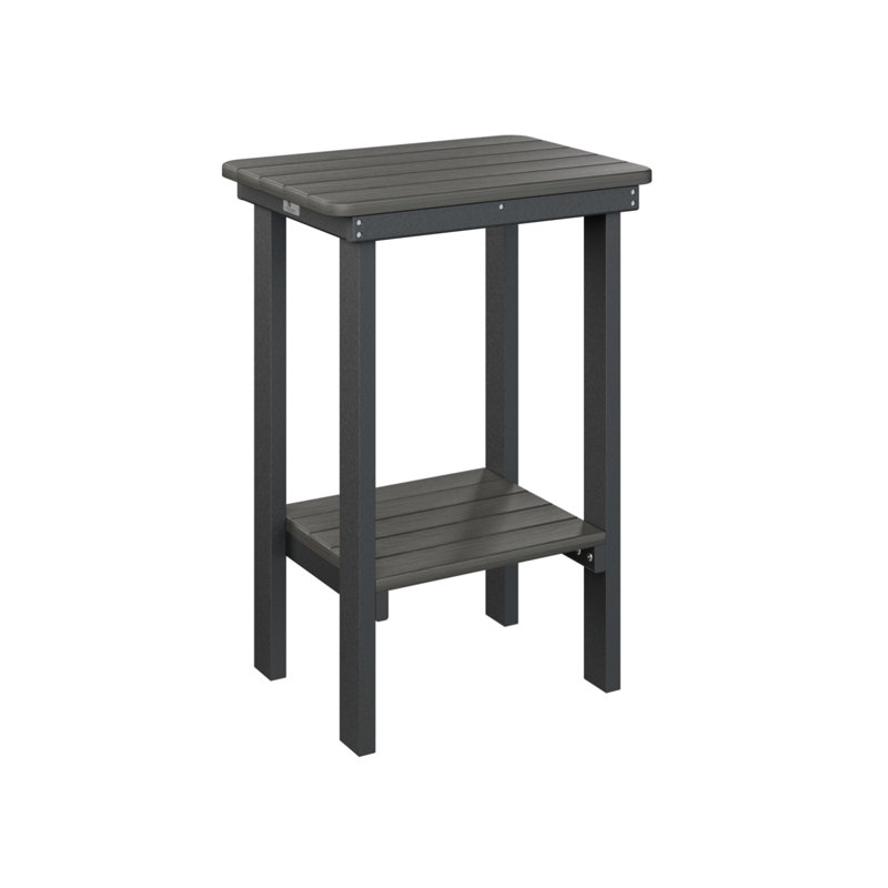 Berlin Gardens Rectangular End Counter Table, Black, Coastal Gray