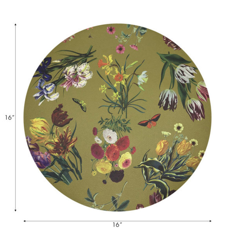 Flora Fauna Pebble 16" Vinyl Placemat, Acid