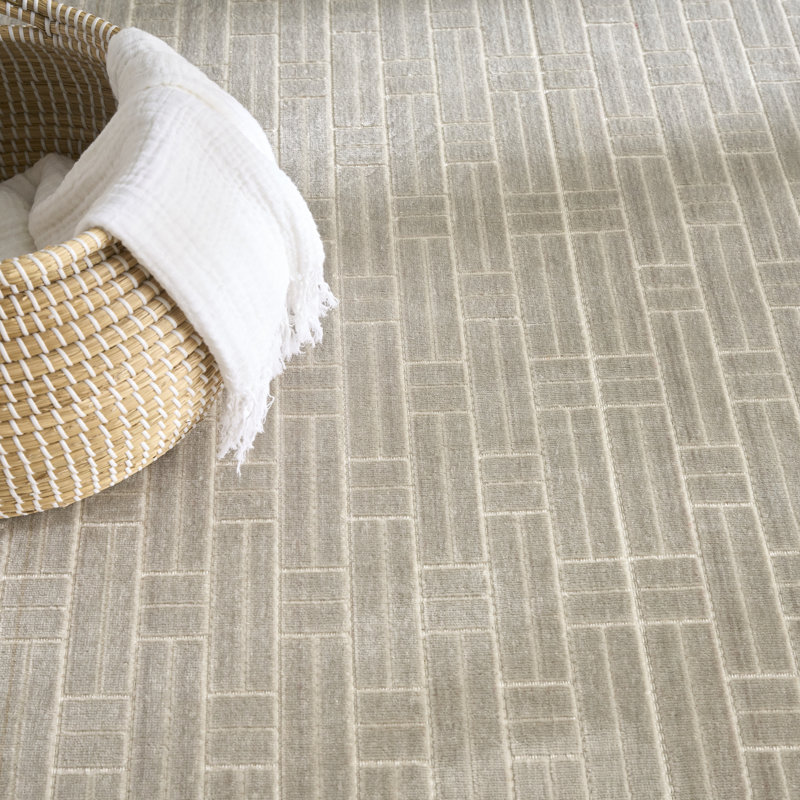 Tapis d'intérieur ivoire argenté 6 pi x 9 pi Nourison, Rectangle 6 pi x 9 pi