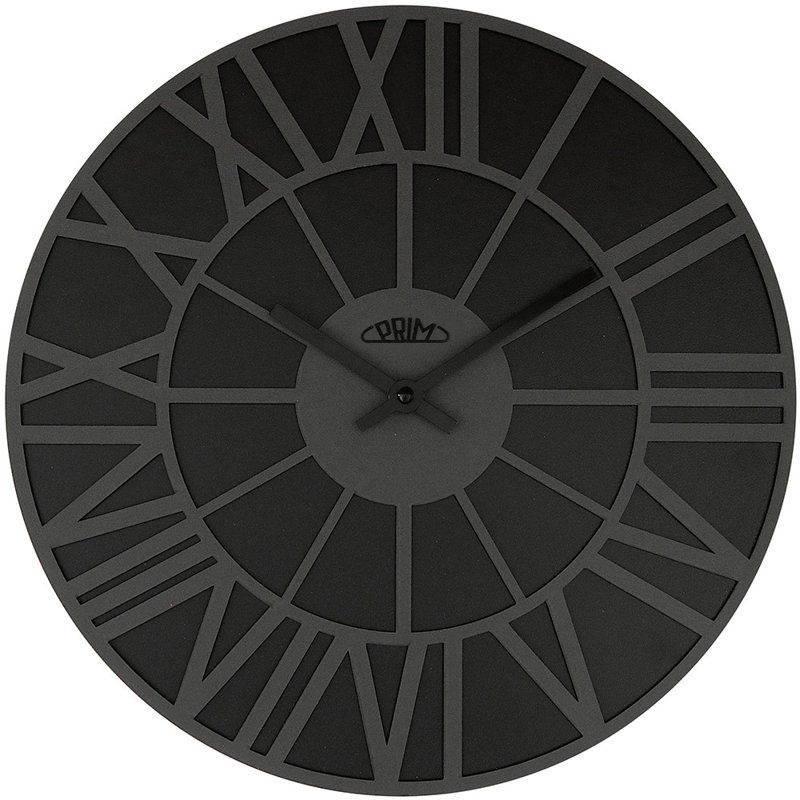 Wood Wall Clock, Black/Gray