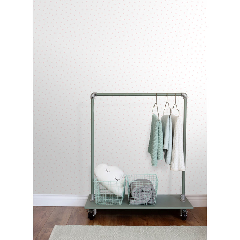 Rouleau de papier peint L 33 pi x l 20,9 po Anqunette Pixie Dots, Rose