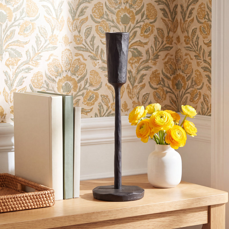Amoy 8" Metal Tabletop Candlestick, 8'' H X 2.5'' W X 2.5'' D