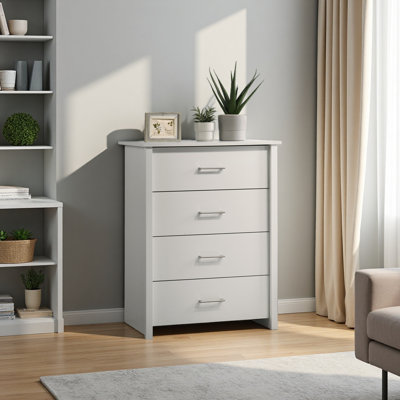 Commode 4 tiroirs avec poignées l 32 "
