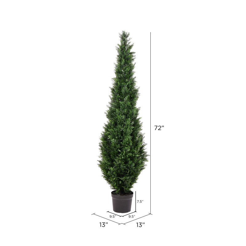 Cèdres artificiels Cèdre artificiel en pot UV, H 72 po x l 13 po x P 13 po