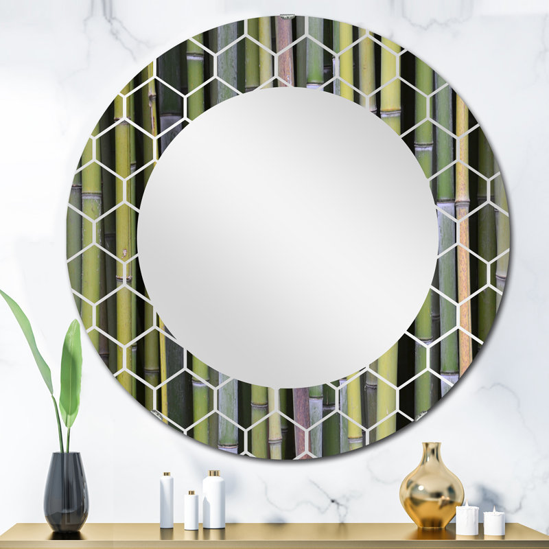 Tiges de bambou vertes - Miroir mural Cabin & Lodge, 30 po x 20 po