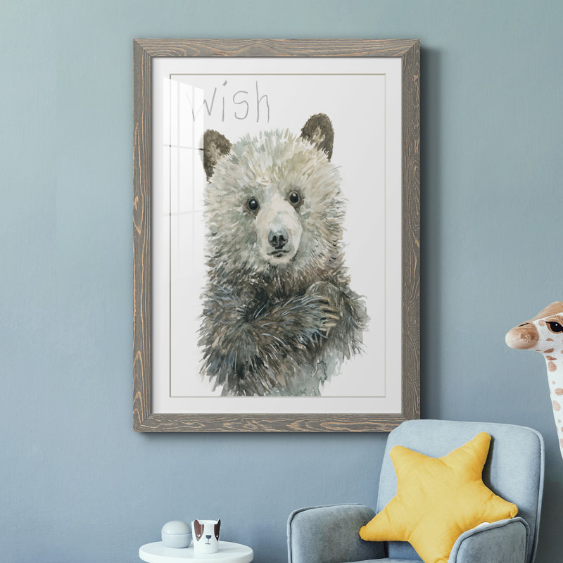 «Forest Fur Baby Bear», cadre photo, H 37,5 po x l 27,5 po x P 1,5 po, Cadre gris
