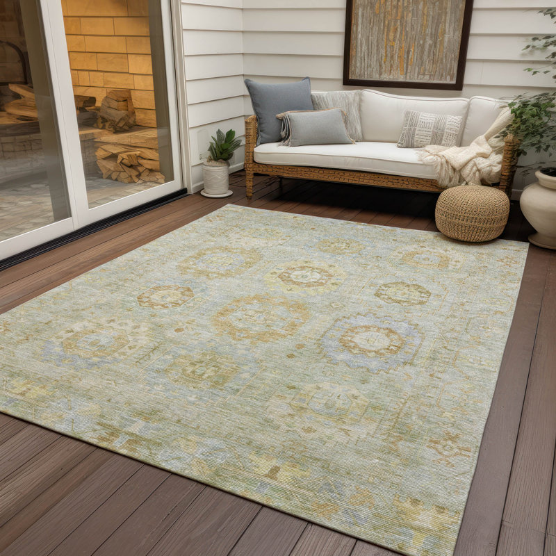 Tapis intérieur / extérieur lavable à la machine ACN2227, Rectangulaire 8 pi x 10 pi