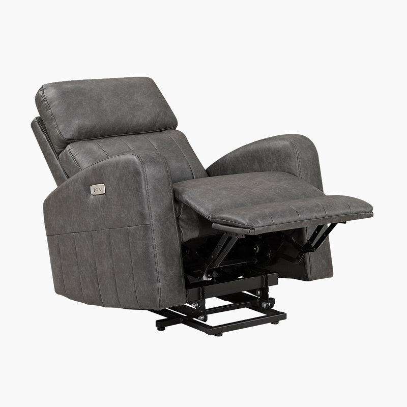 Fauteuil en similicuir respirant et relevable de 34 po Aritha, Grey