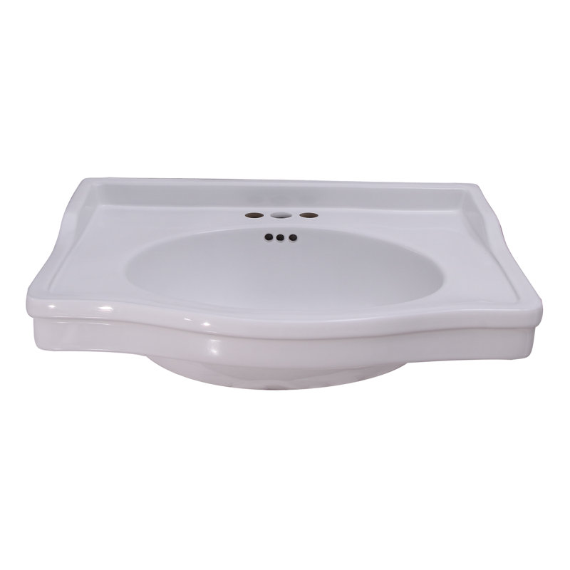 Barclay Ensal 21.75'' White Vitreous China Rectangular Bathroom Sink with Overflow, 4"