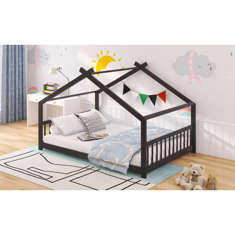Lit double en bois pleine grandeur, espresso, Lit double, Espresso