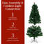 Arbre de Noël artificiel en fibre de pin pré-éclairé avec lumières DEL multicolores, 8 pièces, support pliable-2129283905