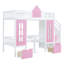 Lit superposé avec bureau Twintwin en rose, stable et mignon-651978279
