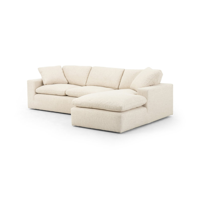Canapé et chaise longue Mickinzie, Accoudoir à gauche (vu de face), Mélange de polyester crème