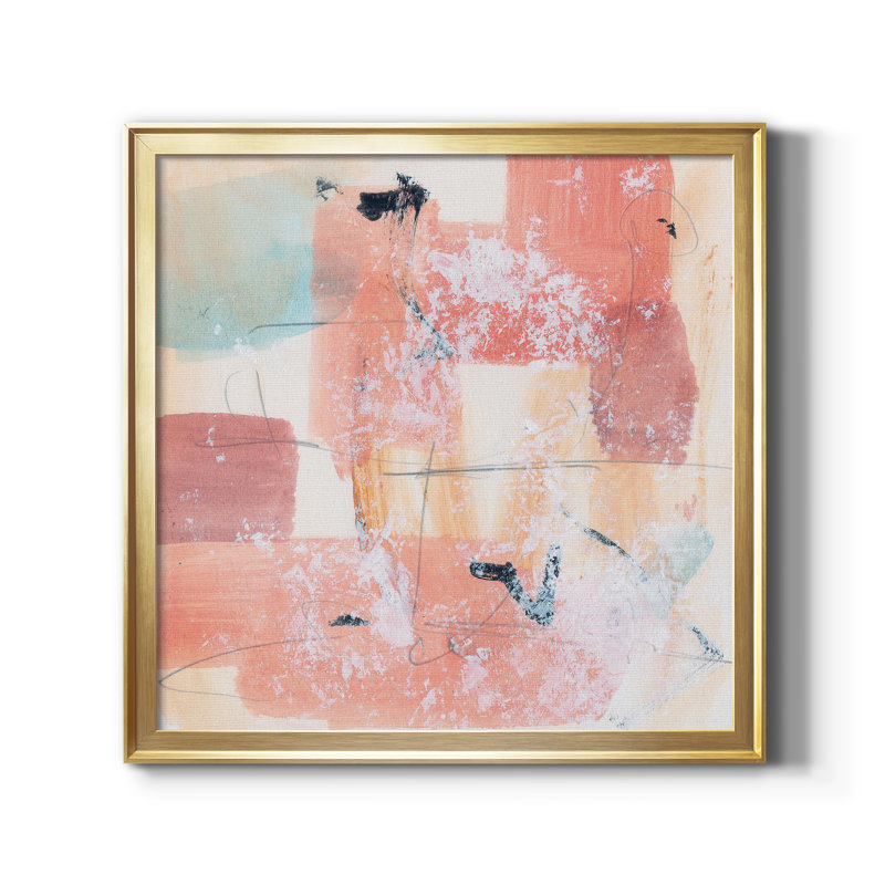 " Warm Underneath II ", Gold Framed Canvas, 34.5" H x 34.5" W x 1.5" D, No Mat