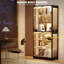  71" Display Cabinet with Glass Door, 6-Tier Curio Cabinet with 3 Color Lights-1198593464