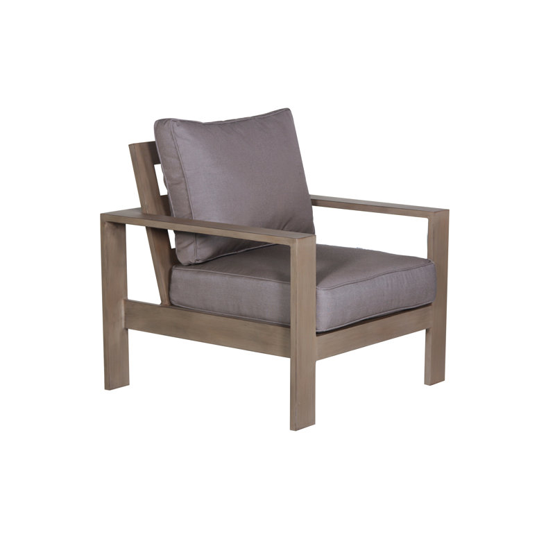 Chaise de patio avec coussins Sunbrella Windcrest, Spectre gris tourterelle