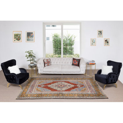 Tapis turc unique fait à la main de style villageois unique, circa 1960