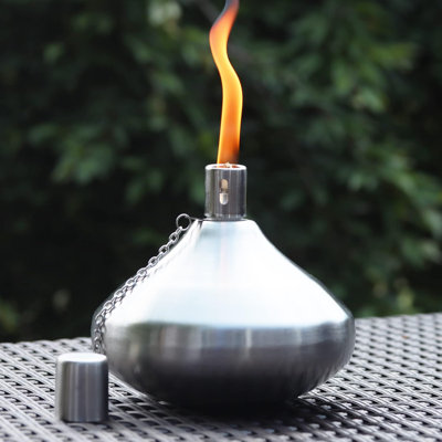 Bougies de torche Citronella pour patio extérieur et terrasse - Grande torche de brûleur en métal en acier inoxydable pour l'extérieur, 30 oz