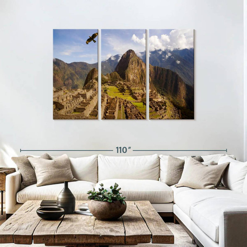 Lilie Hawk Over Machu Picchu, 48" H x 74" W