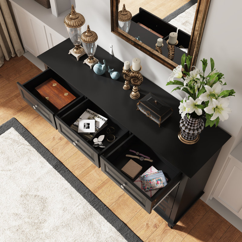 Versatile Storage Cabinet With 9 Drawers, Black