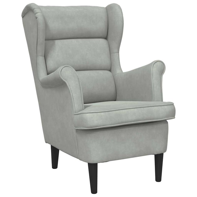Jelez Upholstered Armchair, Light Gray Polyester