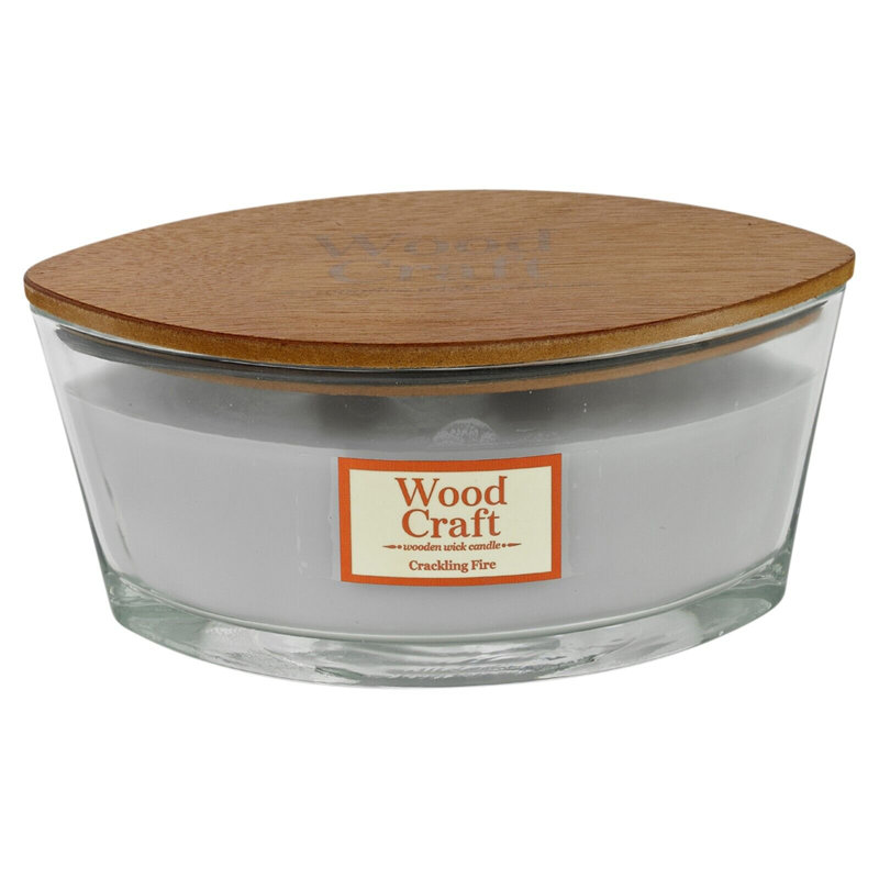 Crackling Fire Scented Jar Candle with Glass Holder