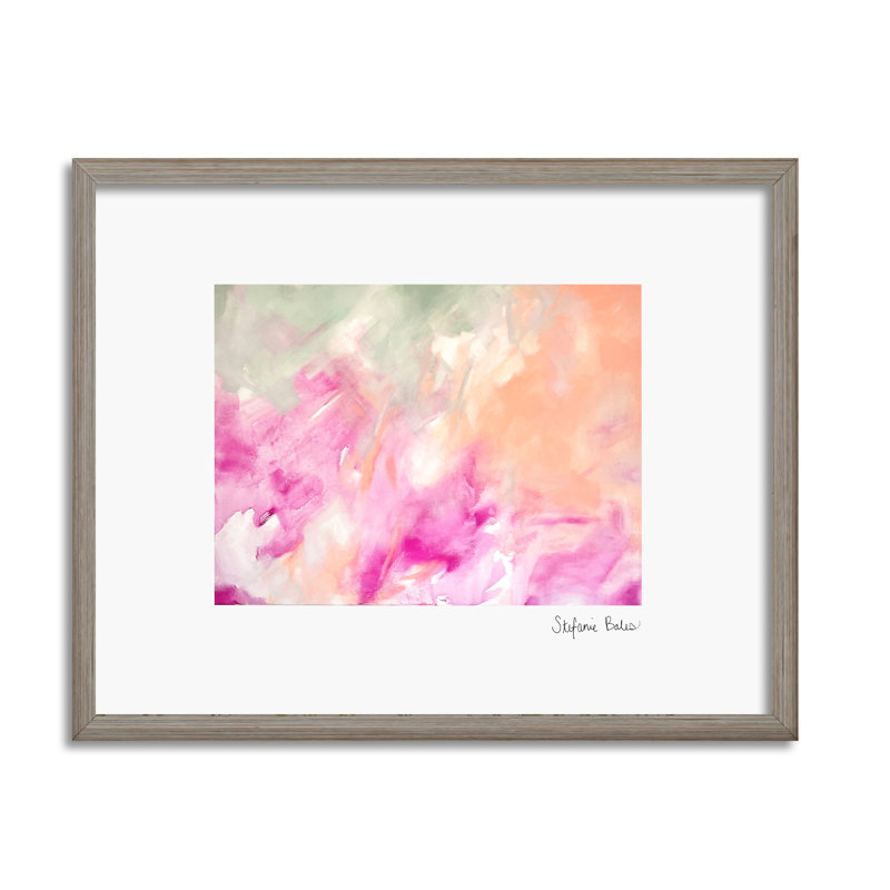 Spring Garden II Print by Stefanie Bales, Framed Matted Print, Gray, 16" H x 24" W x 1.125" D