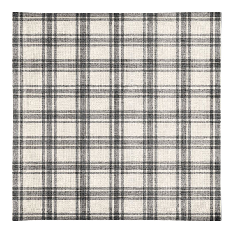 Marikos Cotton Plaid Square Napkin, Black