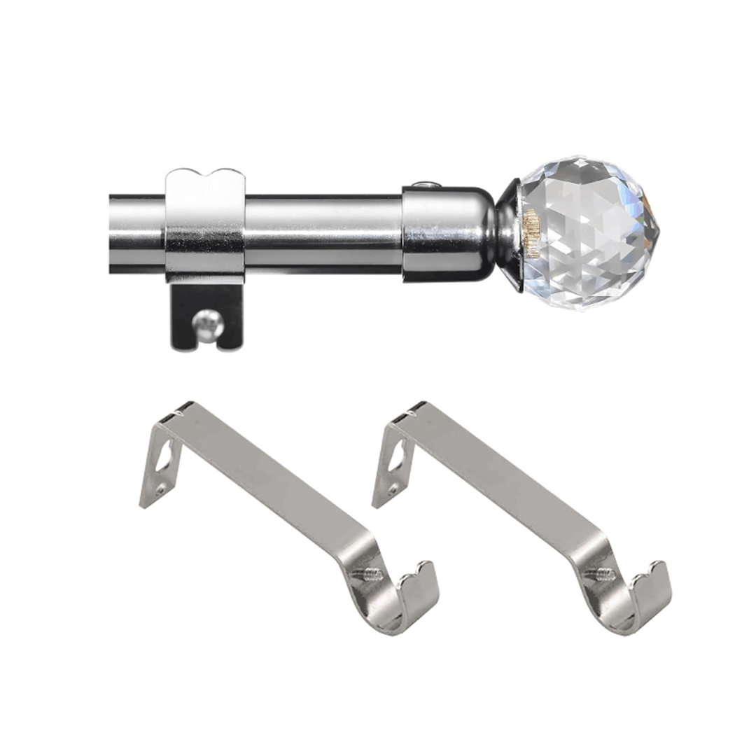 76cm Straight Tension Shower Curtain Rod & Hook Set