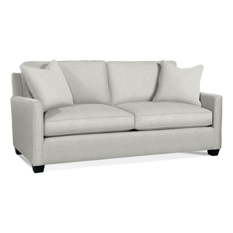 Nicklaus Sofa, Gel Memory Foam Mattress, Black, Light Blue Performance Fabric; 0851-55