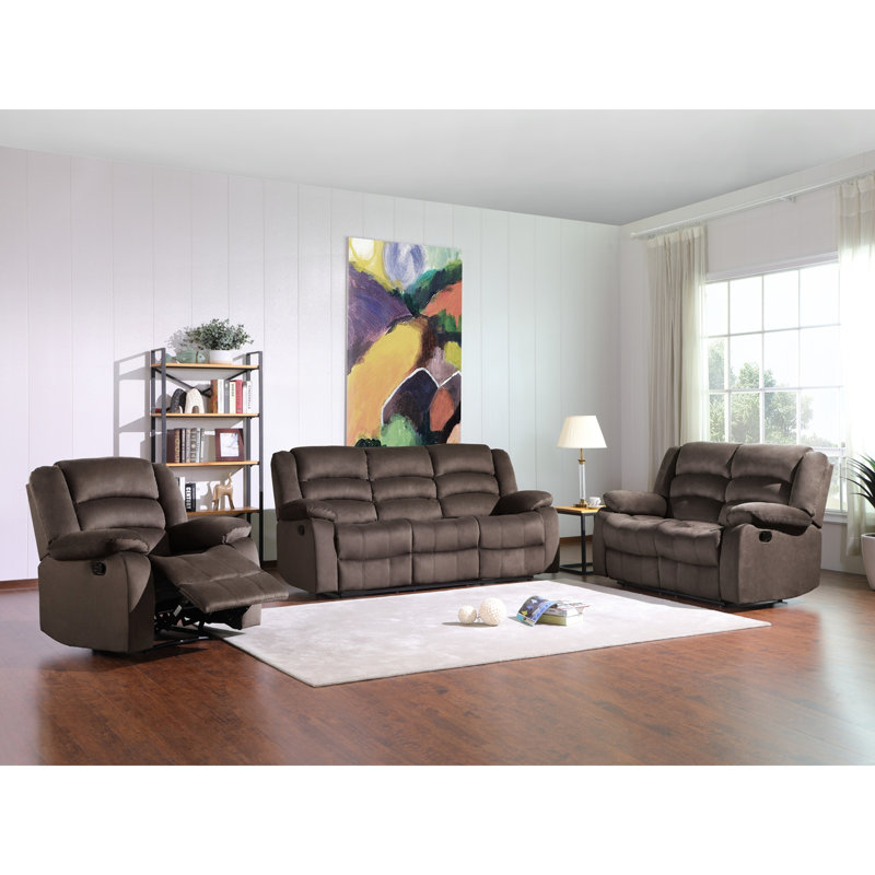Fauteuil inclinable en tissu de microfibre transitionnel, Brun