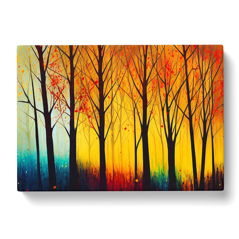 Colourful Autumn Forest Vol.3 Abstract - Wrapped Canvas, 35cm H x 50cm W x 3cm D