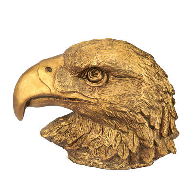 Gold Eagle Head Sculpture