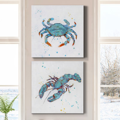 " Bubbly Blue Crab " 2 - Pieces