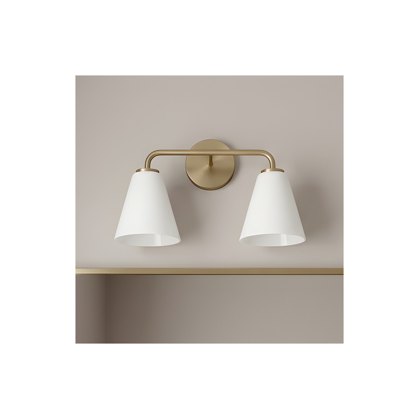 Senda One Light Vanity, 2, Satin Brass, White