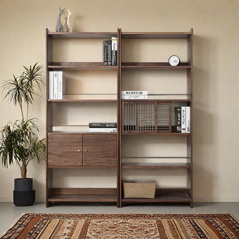 Bibliothèque rétro de style italien, Marron foncé