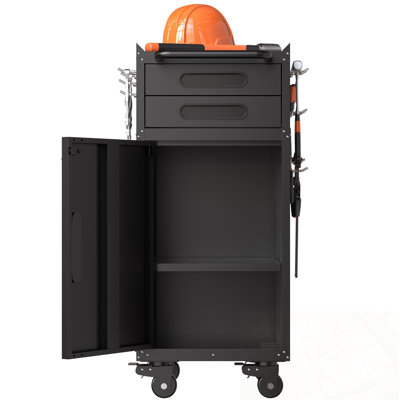 Armoire de rangement en métal avec porte verrouillable et 2 tiroirs