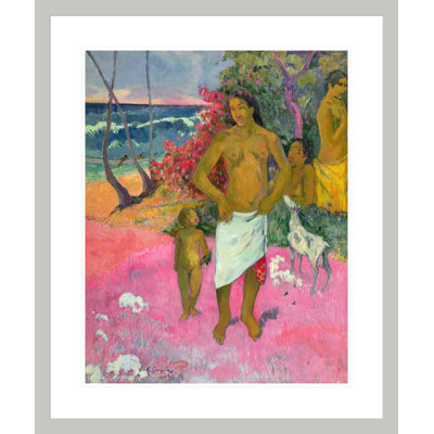 «A Walk by the Sea» par Paul Gauguin - Estampe numérique encadrée