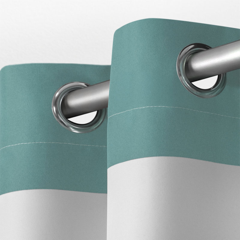 Agim Semi Sheer Curtain Pair, Teal, 54" W x 120" L