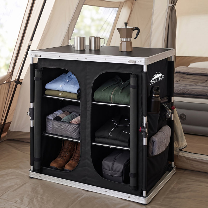 Table de camping double EAGLE PEAK, Noir