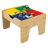 2-in-1 Wooden Activity Table with Board, Train Set and 195 Bricks-15425799