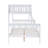 White Twin Over Full Size Bunk Bed With Guardrail, LED Light, Charging Station