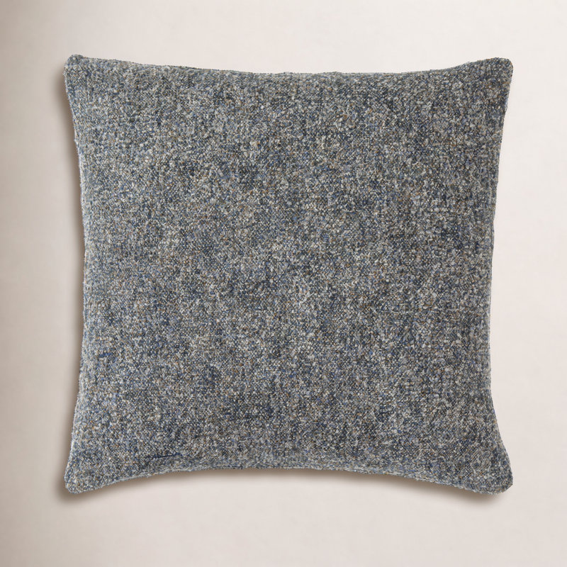 Jeté carré en mélange de coton Bobby, Mélange de duvet, 20 po x 20 po, Gris
