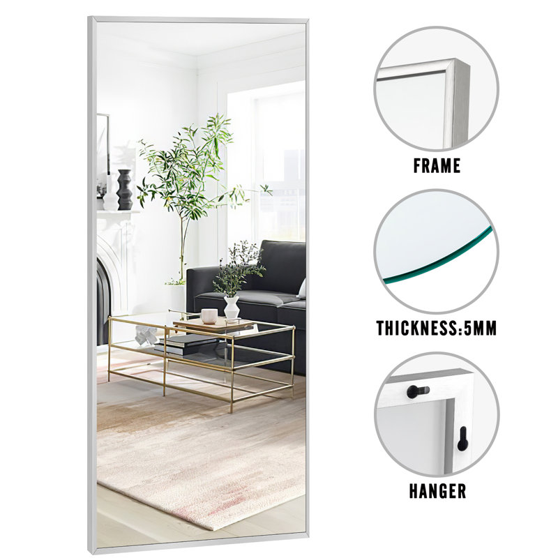 Miroir de salle de bain mural Talma, Gris clair, H 71 po x l 32 po