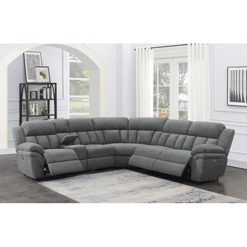 Cassandre 6-Piece Chenille Reclining Sectional, Power