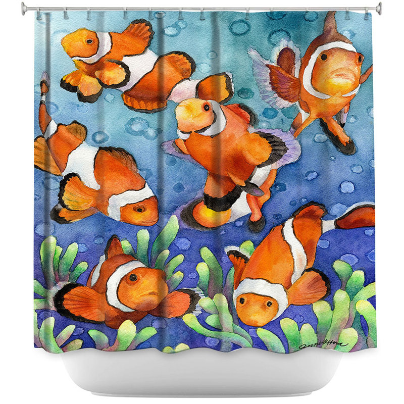 Rideau de douche simple matin fish