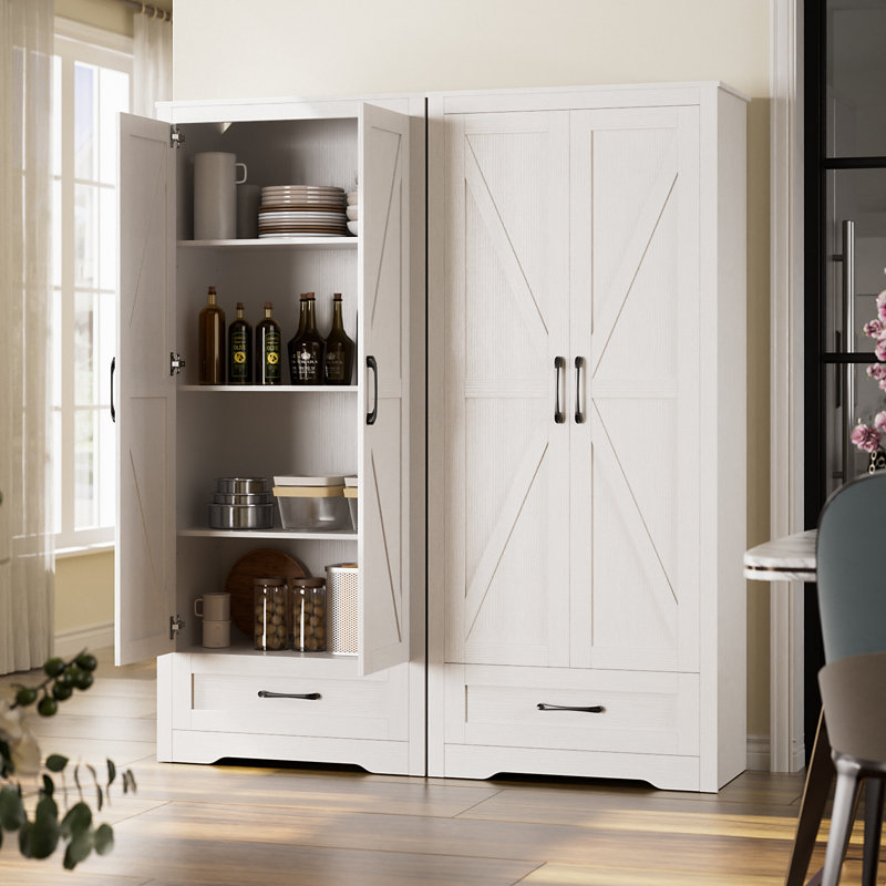 Ensemble de garde-manger 71,7 po Gracie Oaks, Blanc